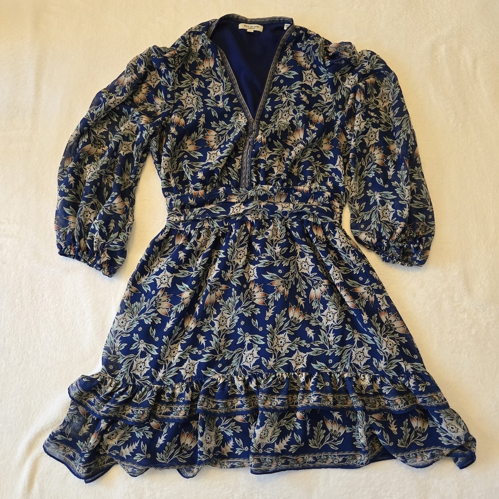Max Studio Blue Floral Dress Size Small